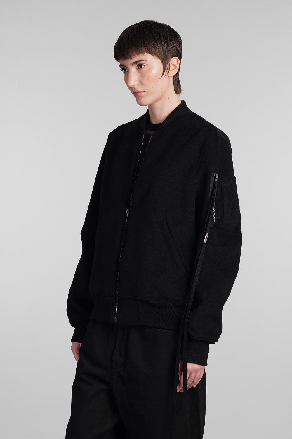 Deliberti Ann Demeulemeester Bomber barbara in lana nera cod. 409444 - Deliberti The Luxury Shopping Prezzo Ridotto