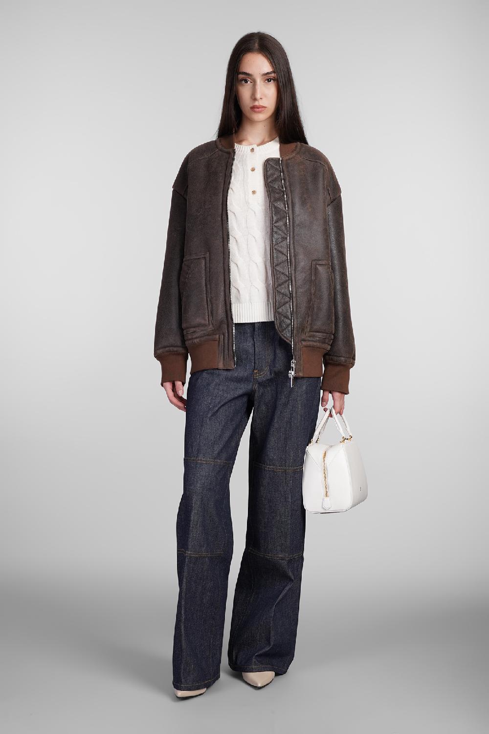 Deliberti Blancha Bomber in pelle marrone cod. 407906 - Deliberti The Luxury Shopping Presa