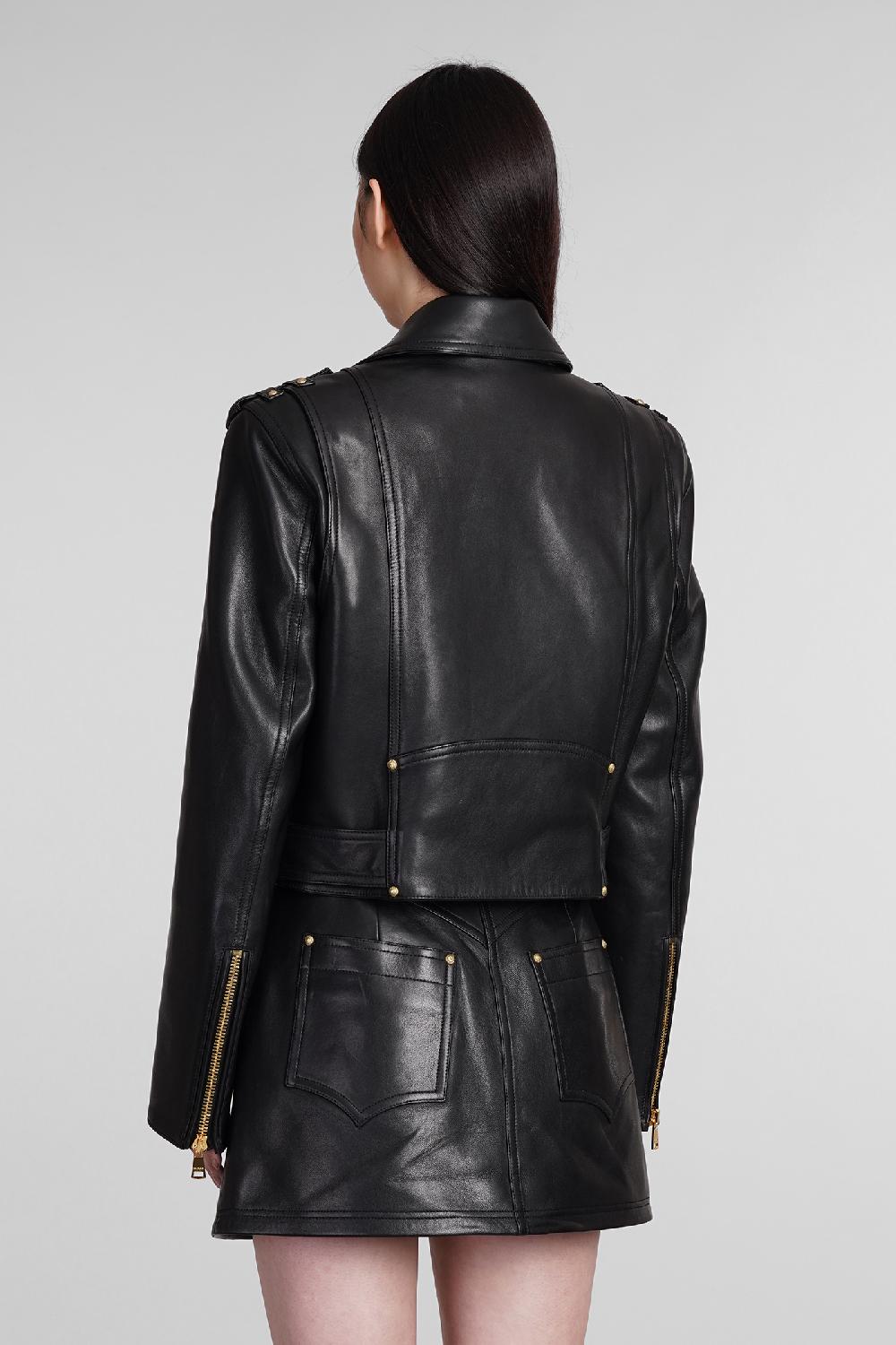 Deliberti Balmain Giacca biker in pelle nera cod. 392257 - Deliberti The Luxury Shopping Offerta