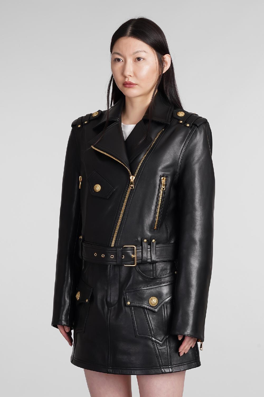 Deliberti Balmain Giacca biker in pelle nera cod. 392257 - Deliberti The Luxury Shopping Offerta