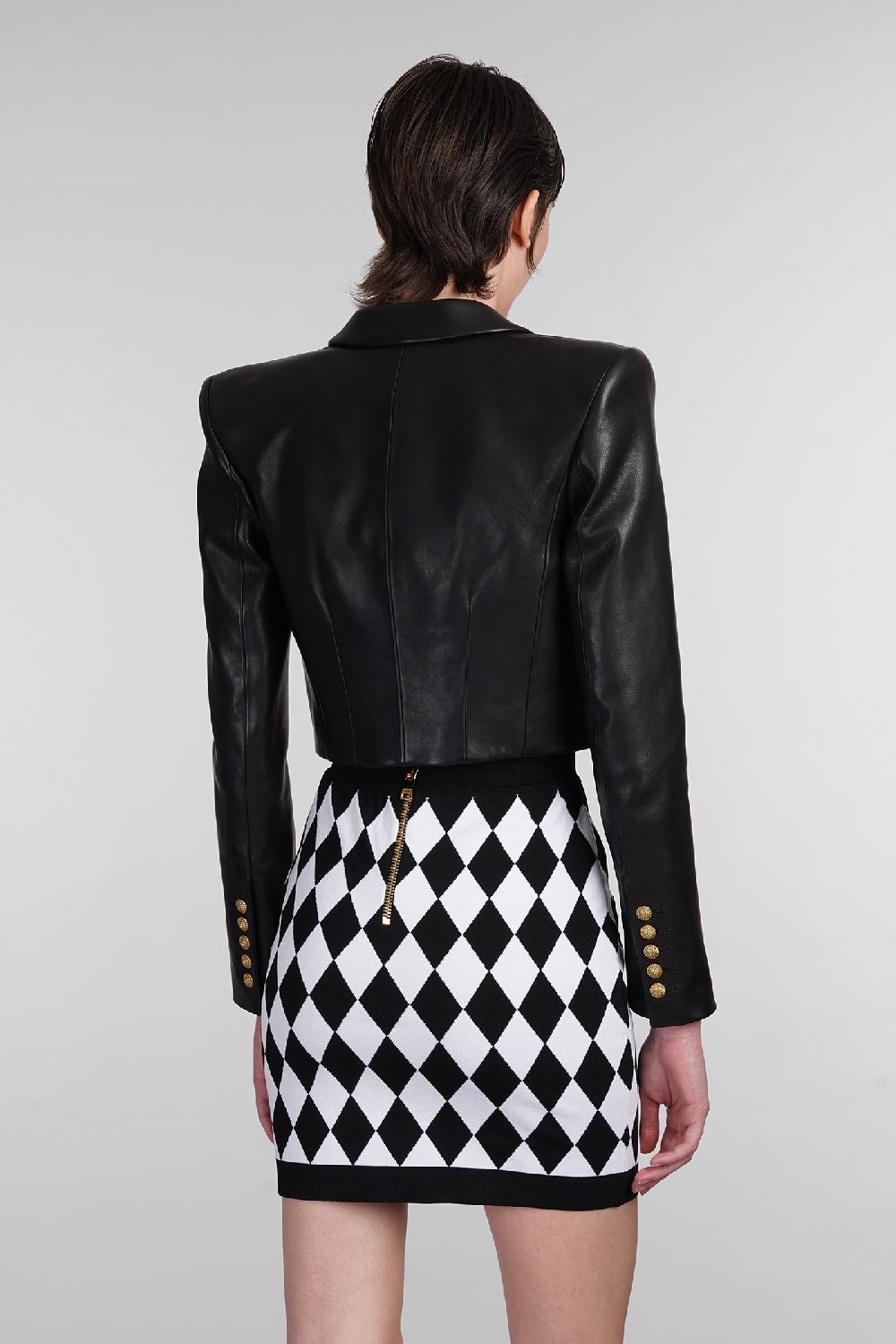 Deliberti Balmain Blazer in pelle nera cod. 403043 - Deliberti The Luxury Shopping In Saldo