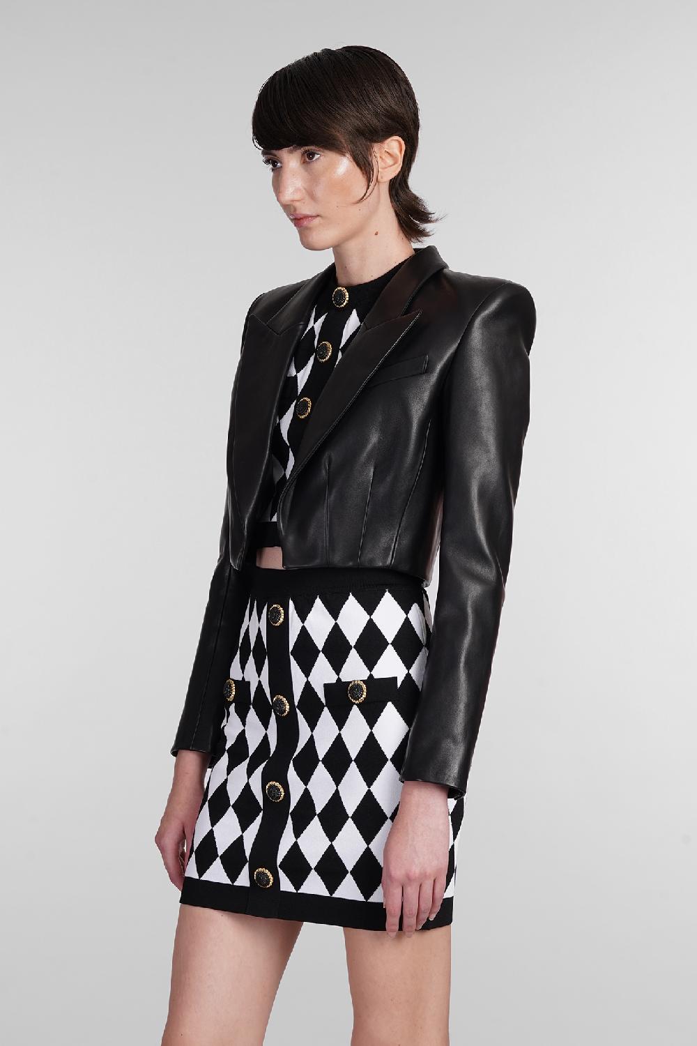 Deliberti Balmain Blazer in pelle nera cod. 403043 - Deliberti The Luxury Shopping In Saldo