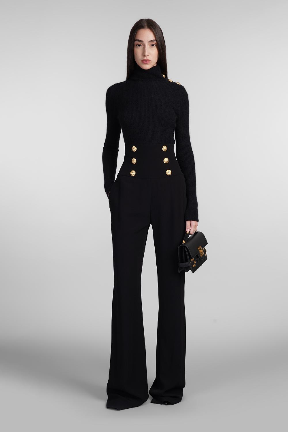 Deliberti Balmain Pantalone in viscosa nera cod. 406835 - Deliberti The Luxury Shopping In Linea
