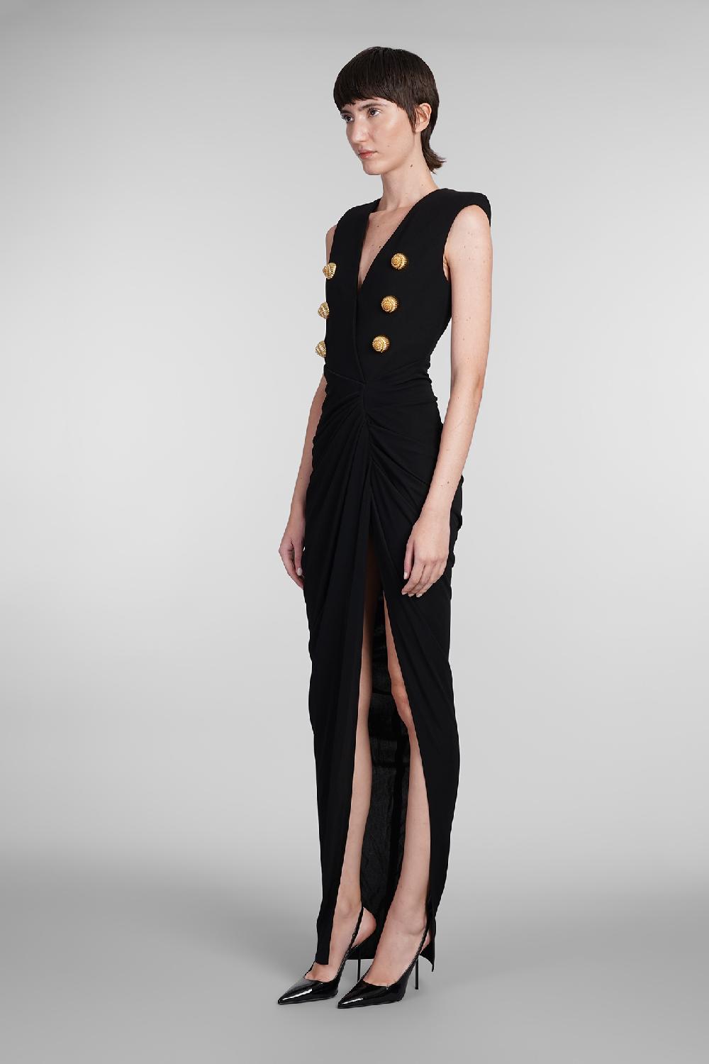 Deliberti Balmain Abito in viscosa nera cod. 406837 - Deliberti The Luxury Shopping Qualità