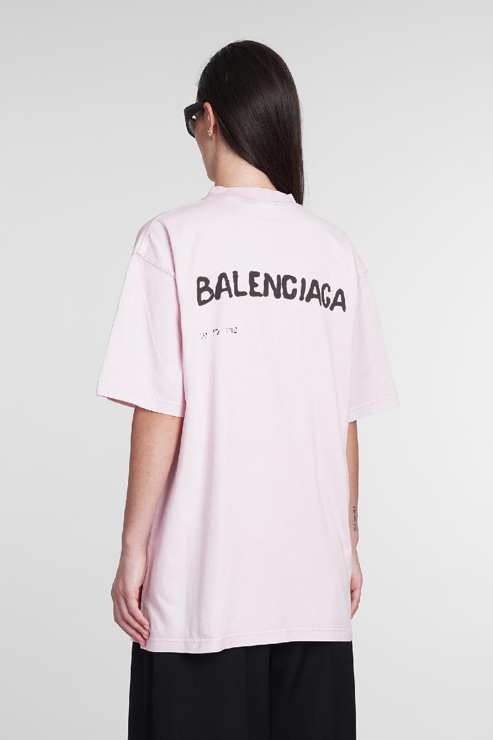 Deliberti Balenciaga T-shirt in cotone rosa cod. 386200 - Deliberti The Luxury Shopping Soddisfazione Garantita