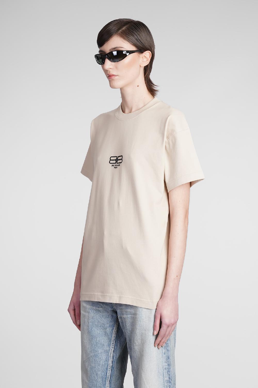 Deliberti Balenciaga T-shirt in cotone beige cod. 371692 - Deliberti The Luxury Shopping Consegna Veloce