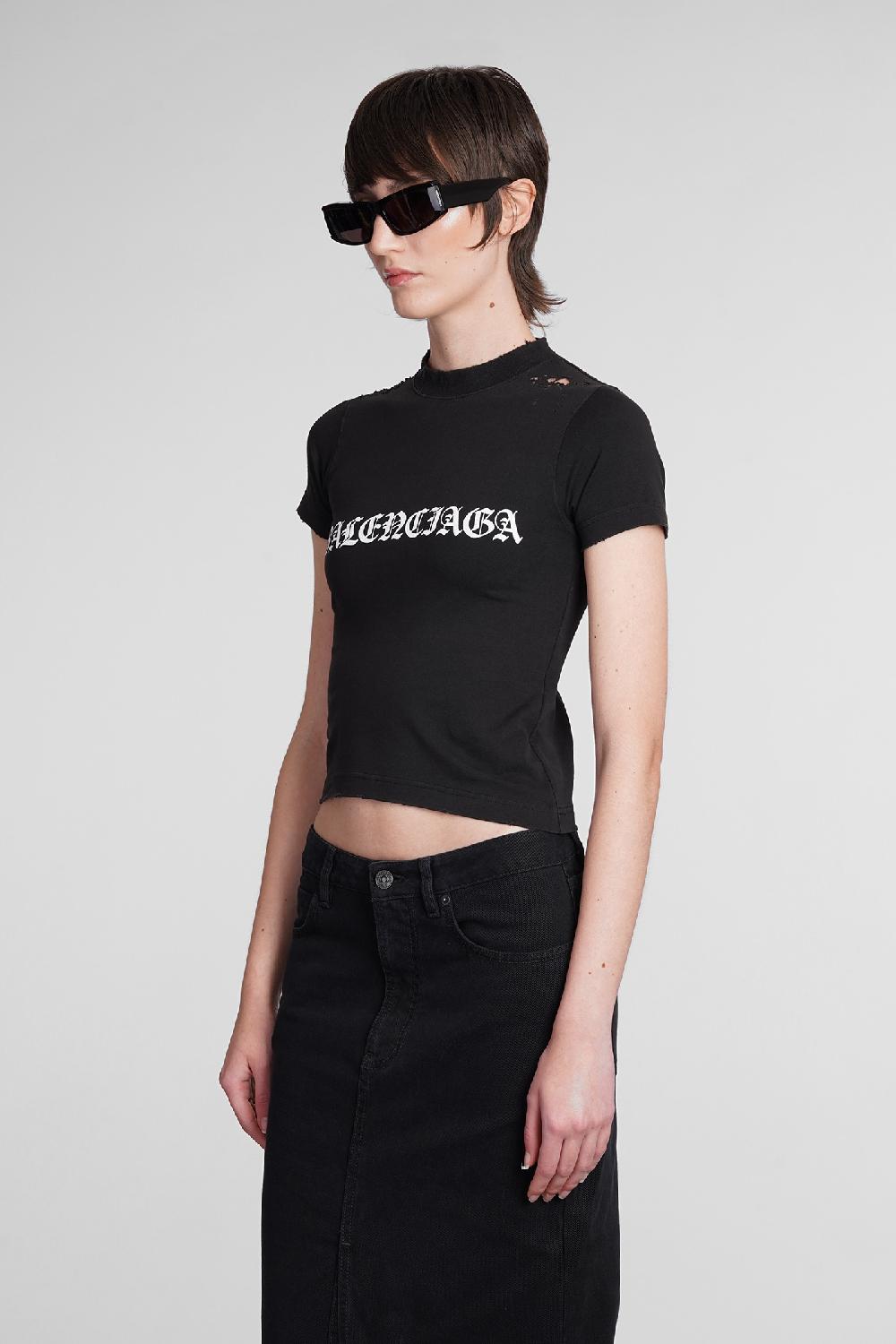 Deliberti Balenciaga T-shirt in cotone nero cod. 398909 - Deliberti The Luxury Shopping Fino Al -60%