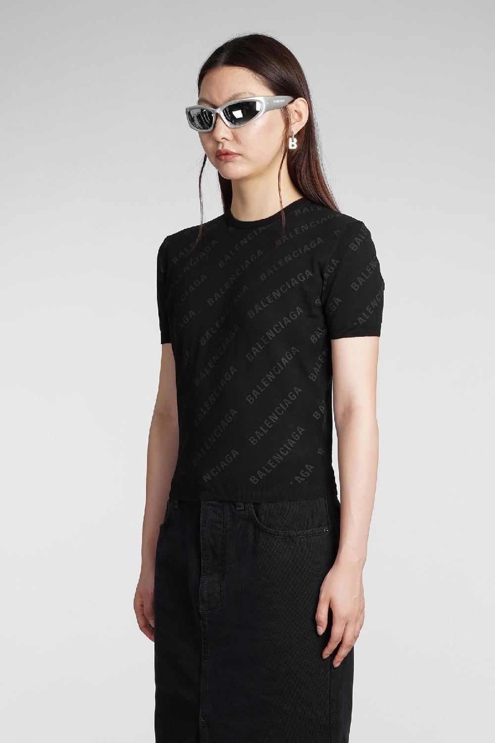 Deliberti Balenciaga Maglia in cotone nero cod. 383711 - Deliberti The Luxury Shopping Sconto