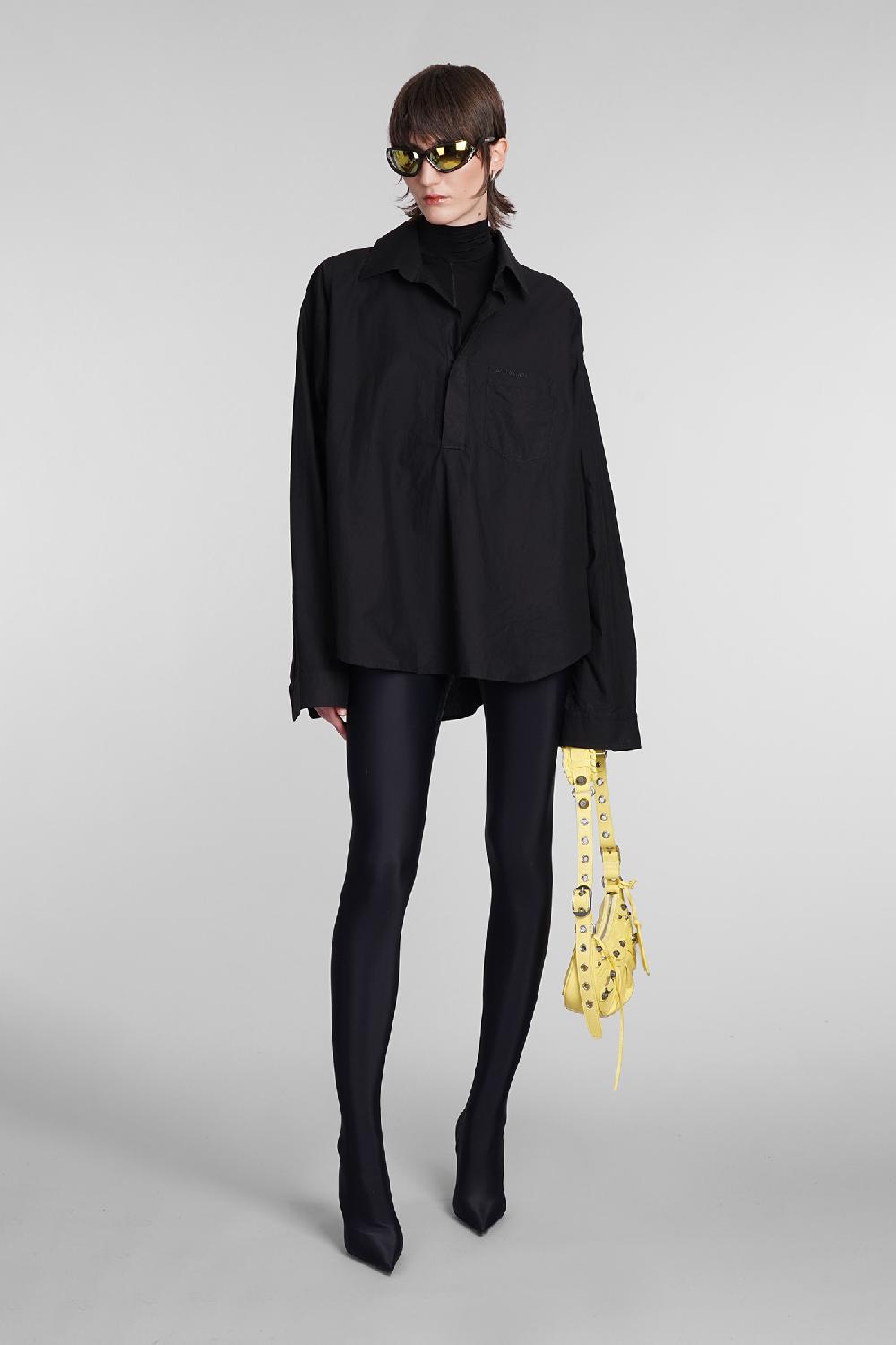 Deliberti Balenciaga Blusa in cotone nero cod. 398321 - Deliberti The Luxury Shopping In Vendita