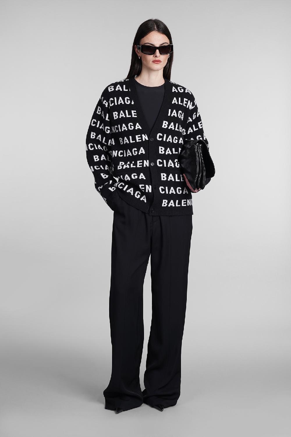 Deliberti Balenciaga Cardigan in lana nera cod. 393403 - Deliberti The Luxury Shopping Saldi