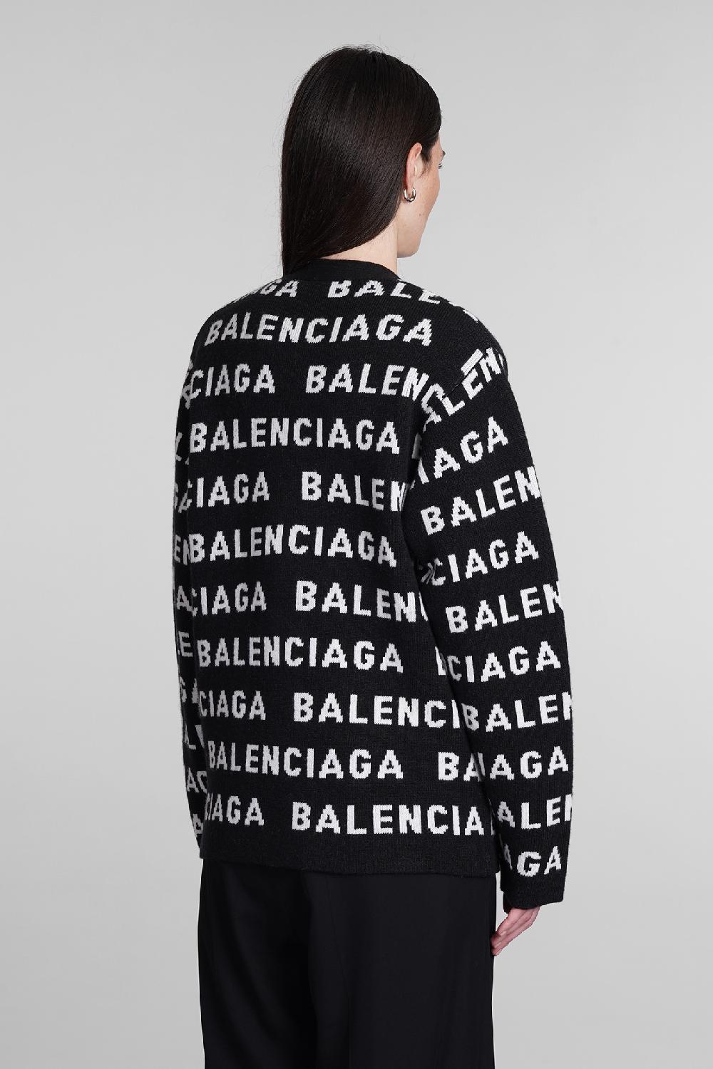 Deliberti Balenciaga Cardigan in lana nera cod. 393403 - Deliberti The Luxury Shopping Saldi
