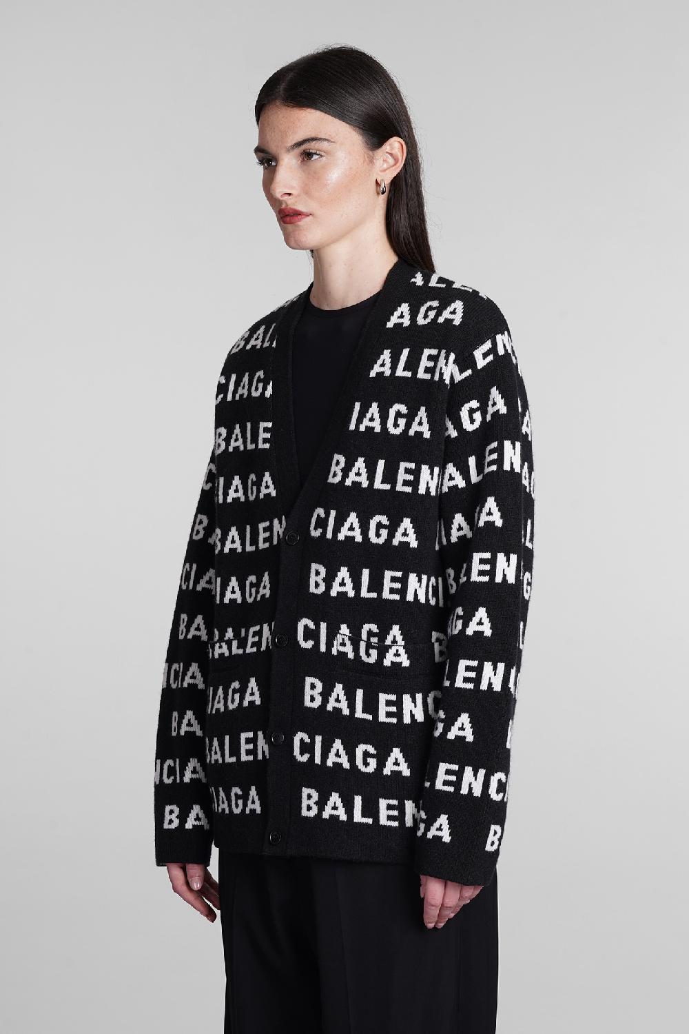 Deliberti Balenciaga Cardigan in lana nera cod. 393403 - Deliberti The Luxury Shopping Saldi
