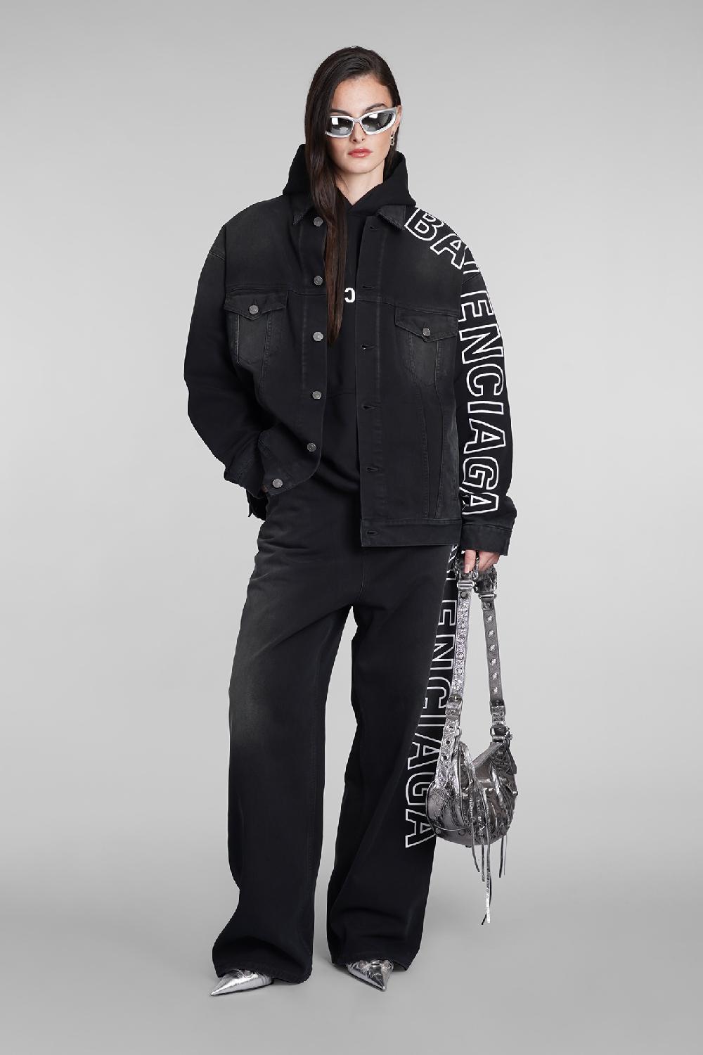 Deliberti Balenciaga Giacche denim in cotone nero cod. 390878 - Deliberti The Luxury Shopping Vendita Calda