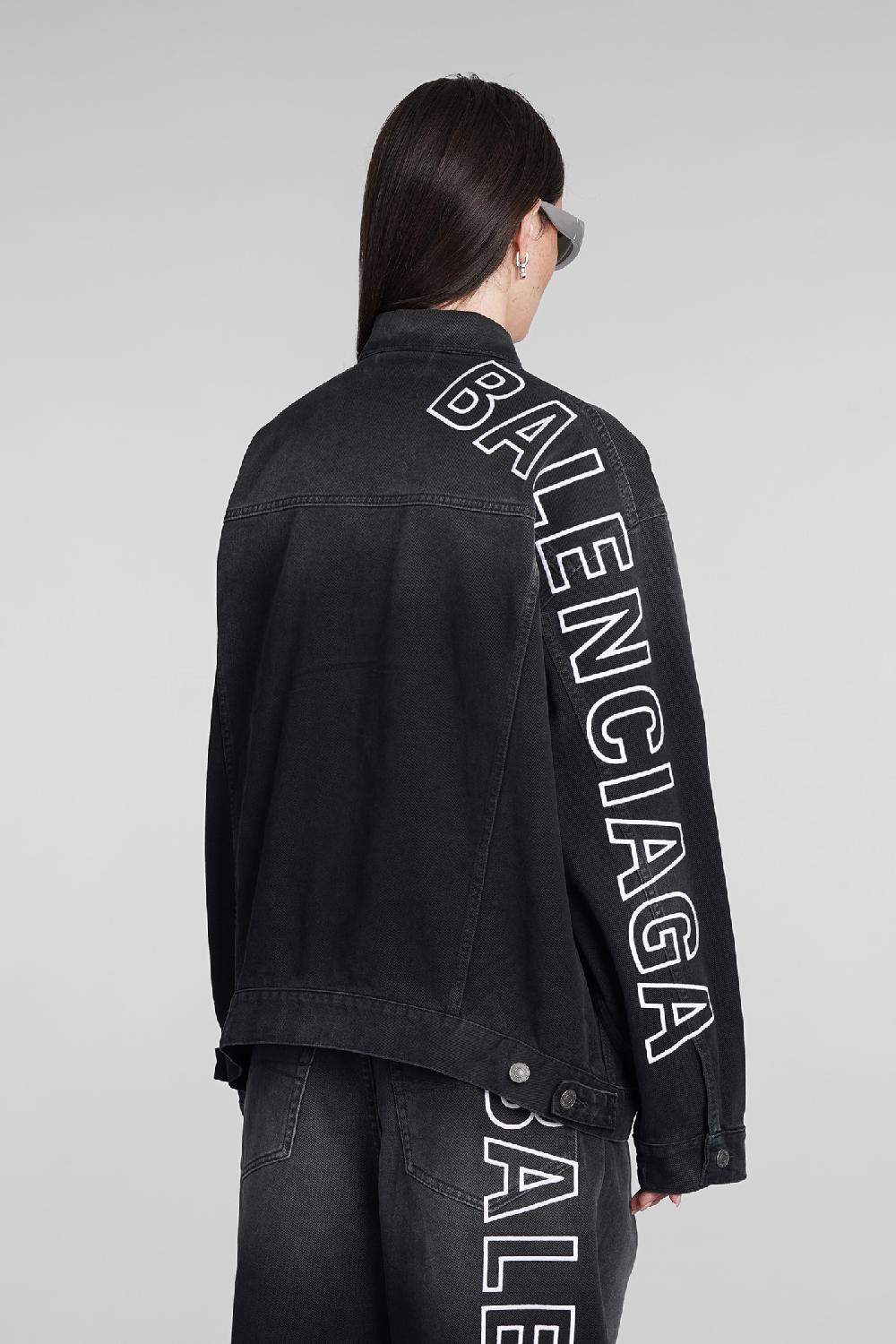 Deliberti Balenciaga Giacche denim in cotone nero cod. 390878 - Deliberti The Luxury Shopping Vendita Calda