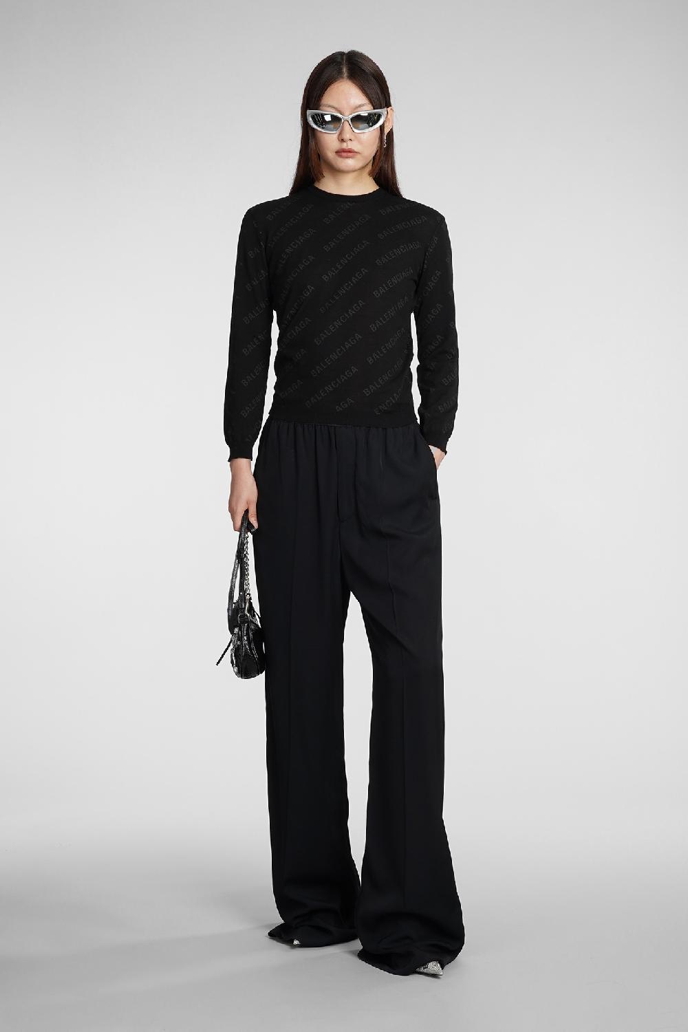 Deliberti Balenciaga Pantalone in viscosa nera cod. 383719 - Deliberti The Luxury Shopping Saldi Di Fabbrica