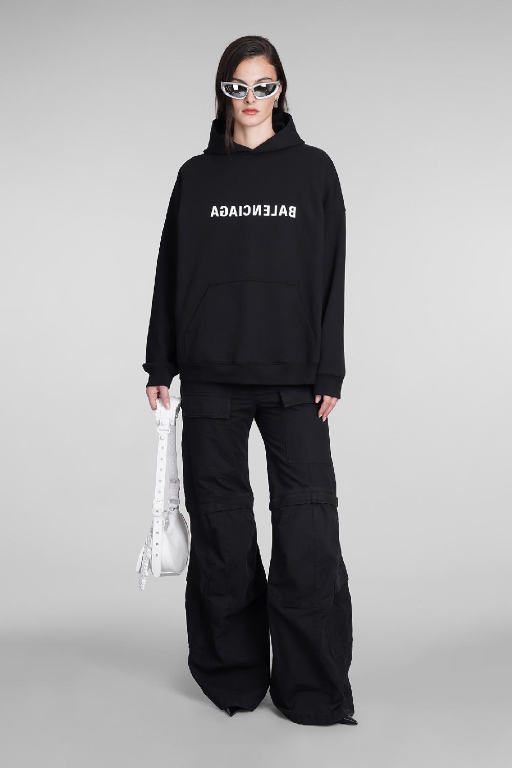 Deliberti Balenciaga Felpa in cotone nero cod. 390883 - Deliberti The Luxury Shopping I Più Venduti
