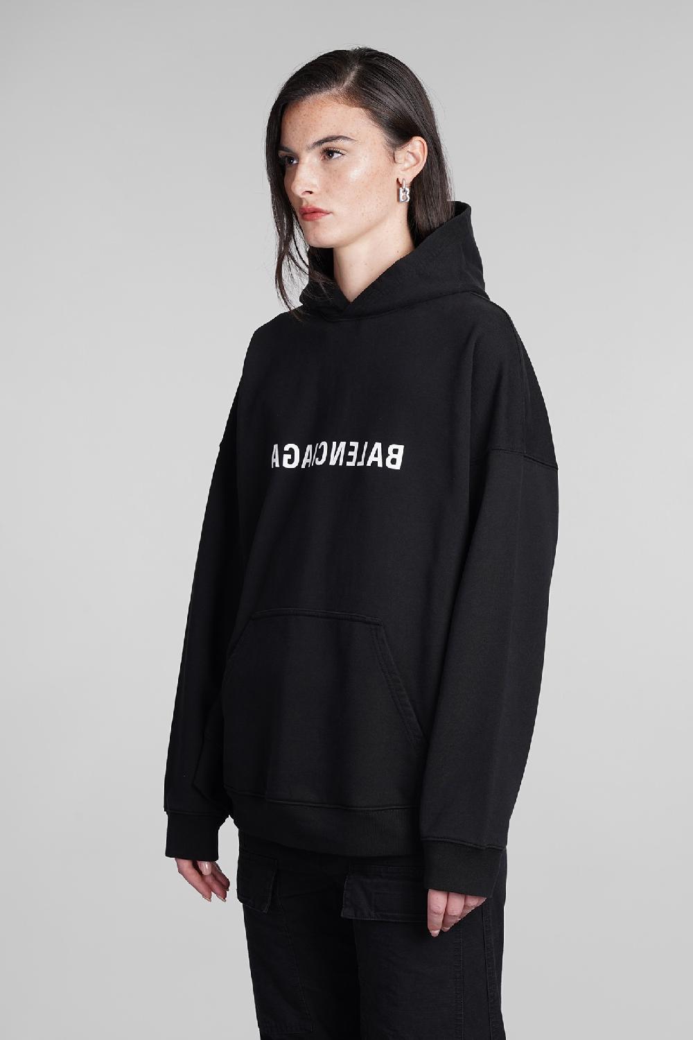 Deliberti Balenciaga Felpa in cotone nero cod. 390883 - Deliberti The Luxury Shopping I Più Venduti