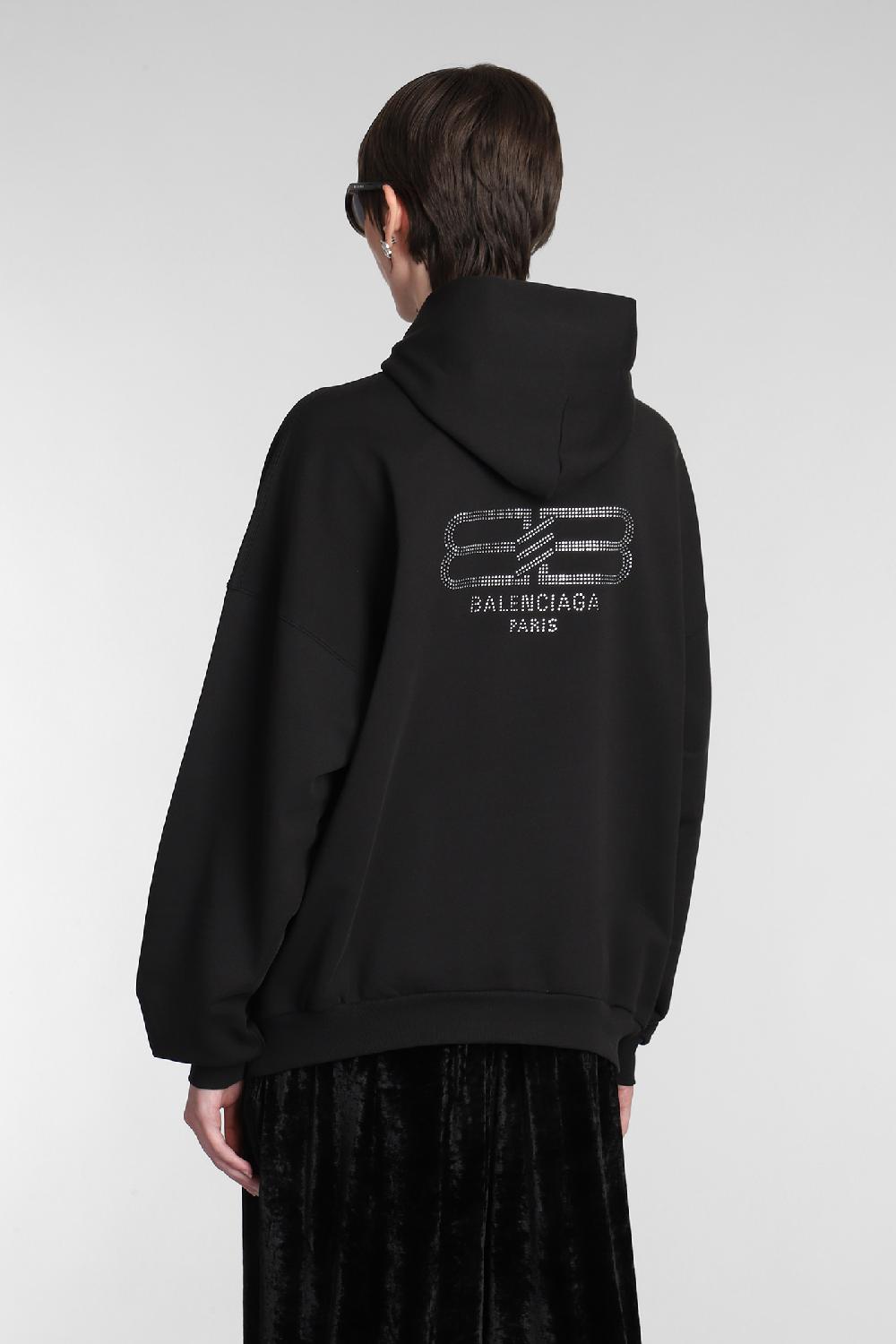 Deliberti Balenciaga Felpa in cotone nero cod. 381740 - Deliberti The Luxury Shopping In Saldo