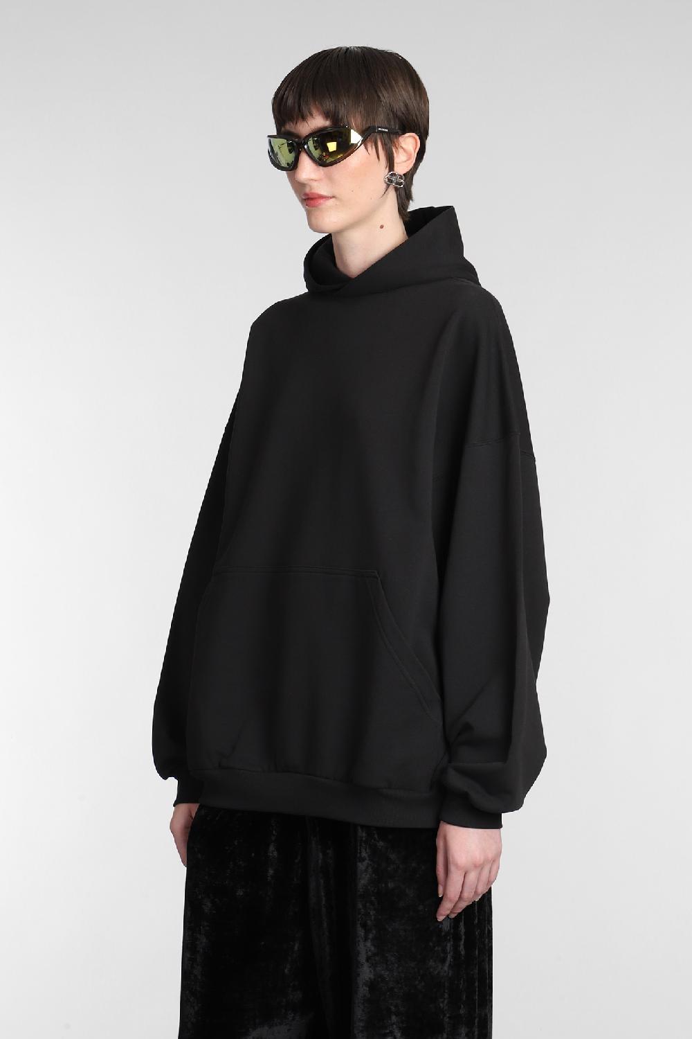 Deliberti Balenciaga Felpa in cotone nero cod. 381740 - Deliberti The Luxury Shopping In Saldo