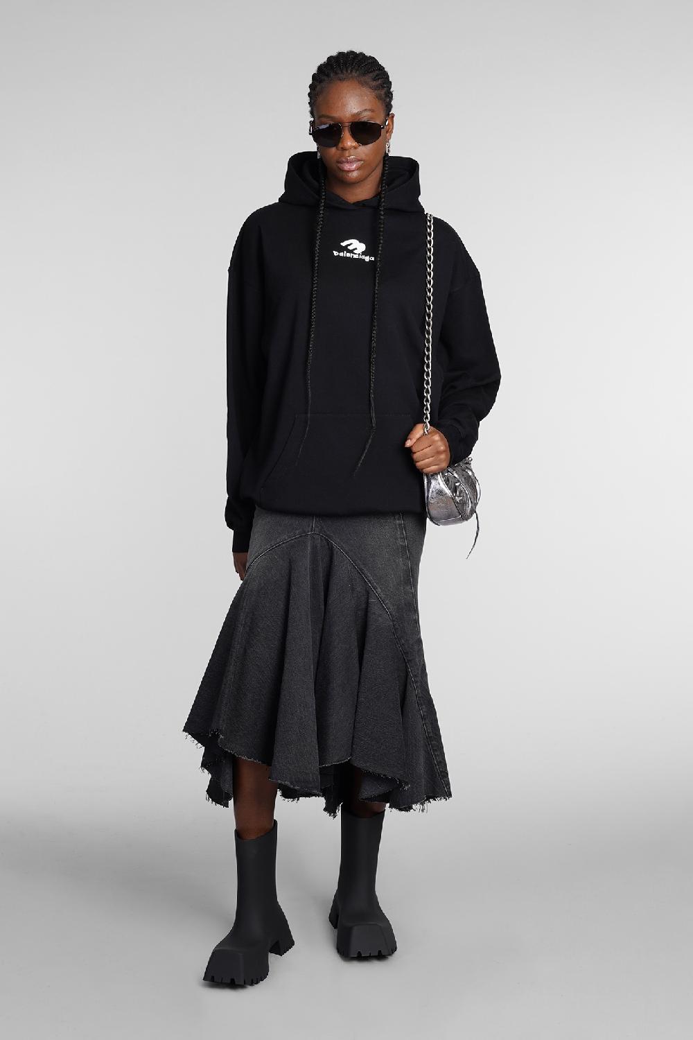 Deliberti Balenciaga Felpa in cotone nero cod. 362932 - Deliberti The Luxury Shopping Vendita
