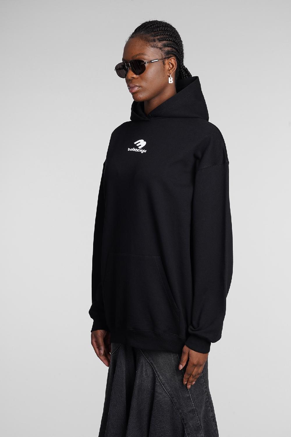 Deliberti Balenciaga Felpa in cotone nero cod. 362932 - Deliberti The Luxury Shopping Vendita