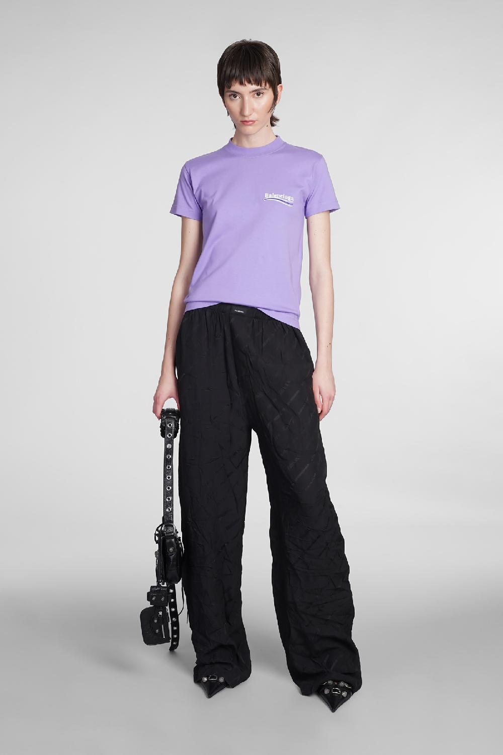 Deliberti Balenciaga T-shirt in cotone viola cod. 375611 - Deliberti The Luxury Shopping Spedizione Gratuita