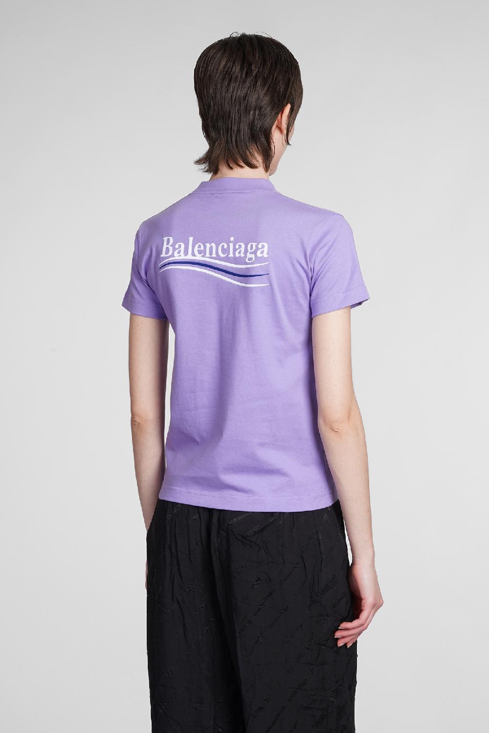 Deliberti Balenciaga T-shirt in cotone viola cod. 375611 - Deliberti The Luxury Shopping Spedizione Gratuita