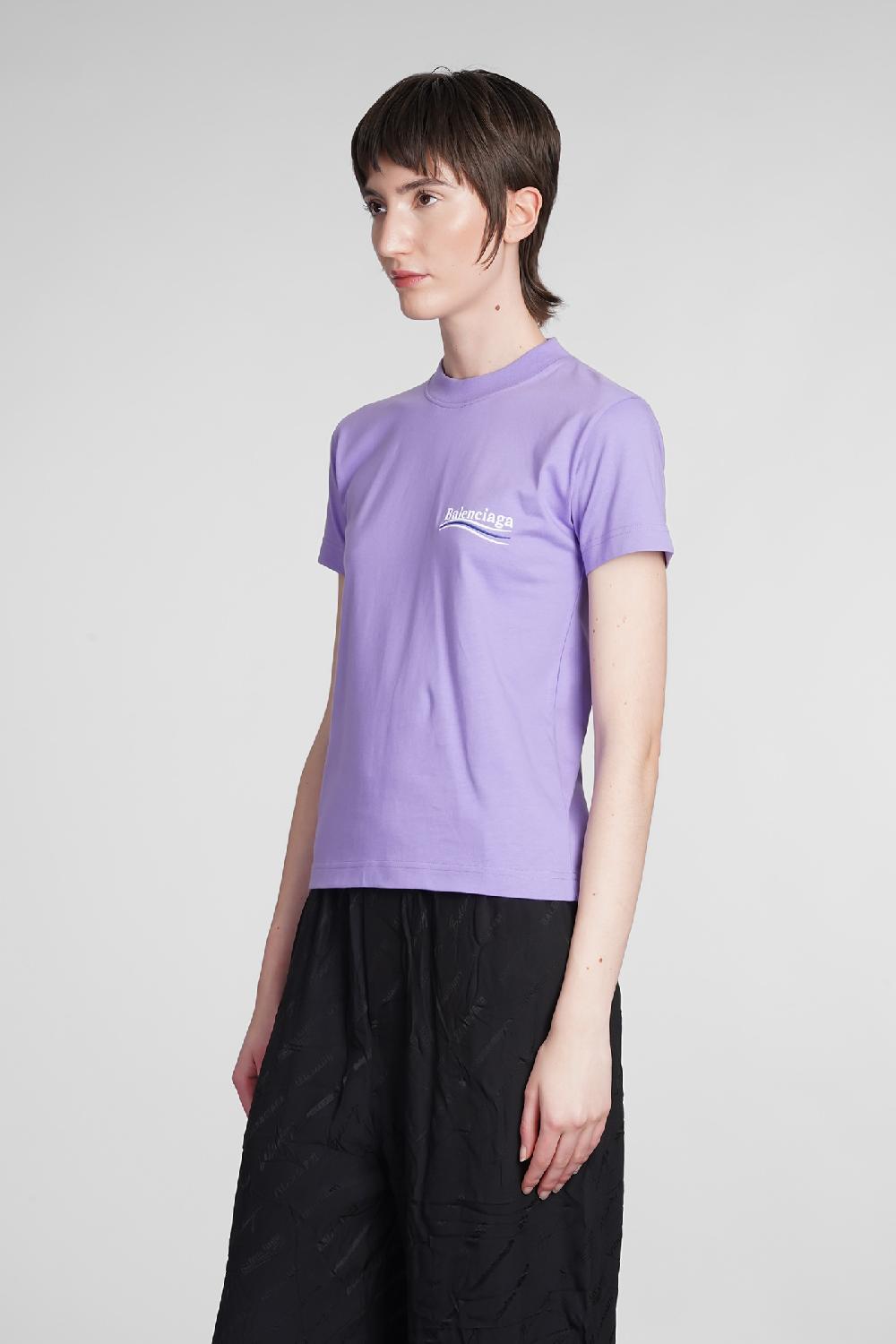 Deliberti Balenciaga T-shirt in cotone viola cod. 375611 - Deliberti The Luxury Shopping Spedizione Gratuita