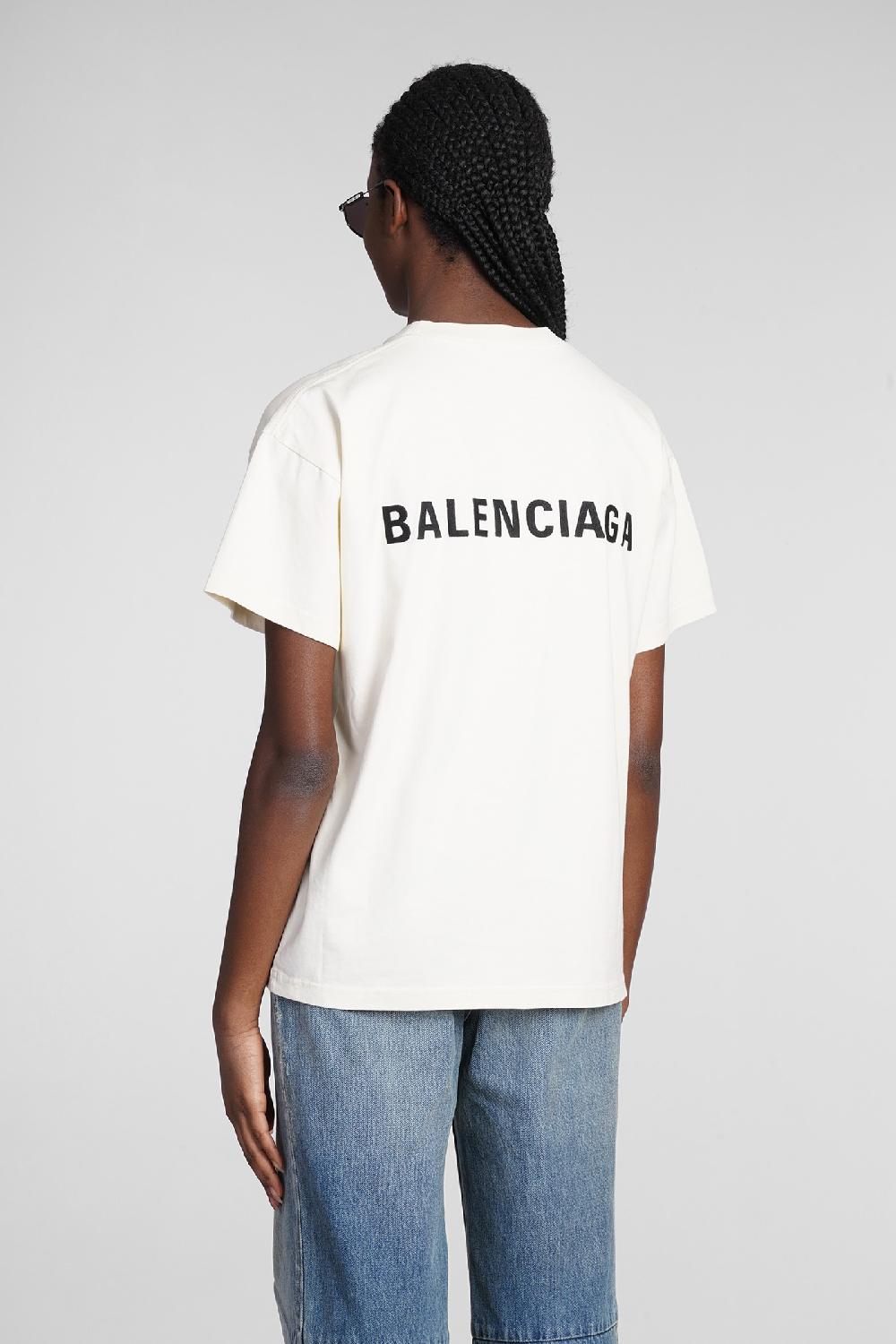 Deliberti Balenciaga T-shirt in cotone beige cod. 362934 - Deliberti The Luxury Shopping Enormi sconti
