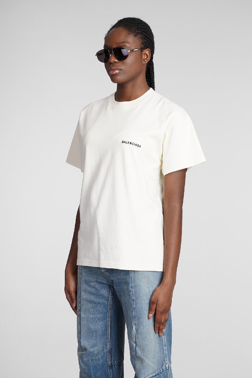 Deliberti Balenciaga T-shirt in cotone beige cod. 362934 - Deliberti The Luxury Shopping Enormi sconti