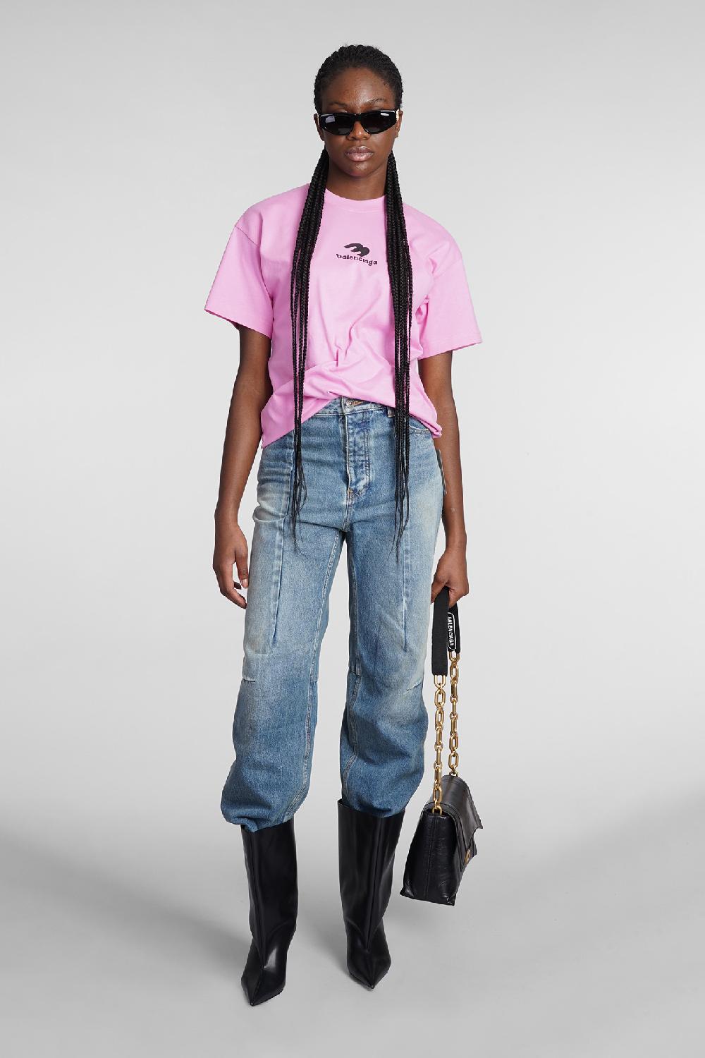 Deliberti Balenciaga T-shirt in cotone rosa cod. 362935 - Deliberti The Luxury Shopping Consegna Veloce