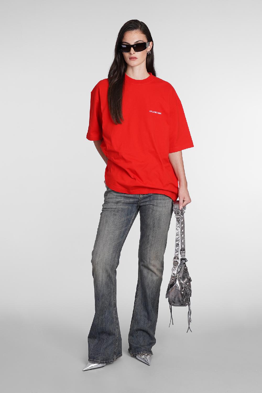 Deliberti Balenciaga T-shirt in cotone rosso cod. 386173 - Deliberti The Luxury Shopping Shopping Online