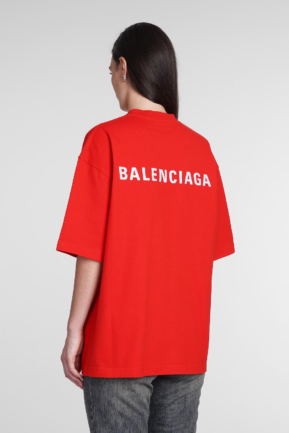 Deliberti Balenciaga T-shirt in cotone rosso cod. 386173 - Deliberti The Luxury Shopping Shopping Online