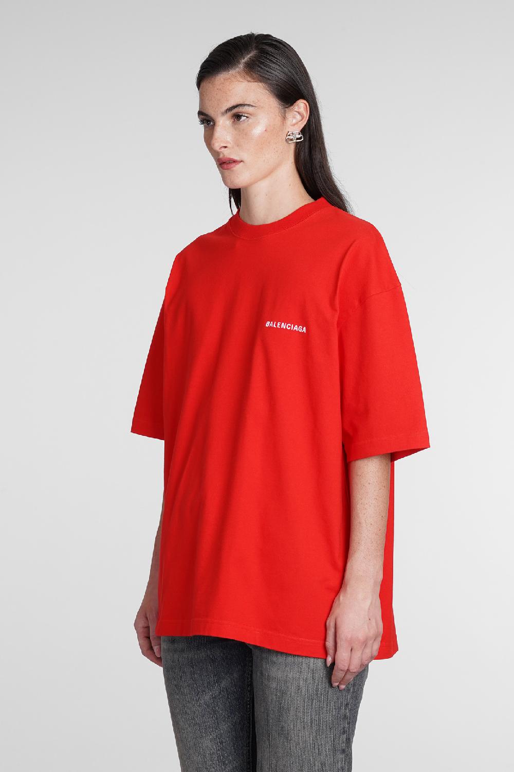 Deliberti Balenciaga T-shirt in cotone rosso cod. 386173 - Deliberti The Luxury Shopping Shopping Online