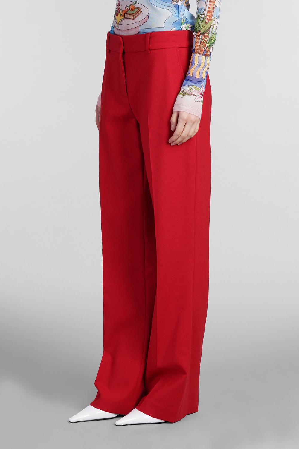 Deliberti Casablanca Pantalone in lana rossa cod. 409066 - Deliberti The Luxury Shopping Spedizione Gratuita