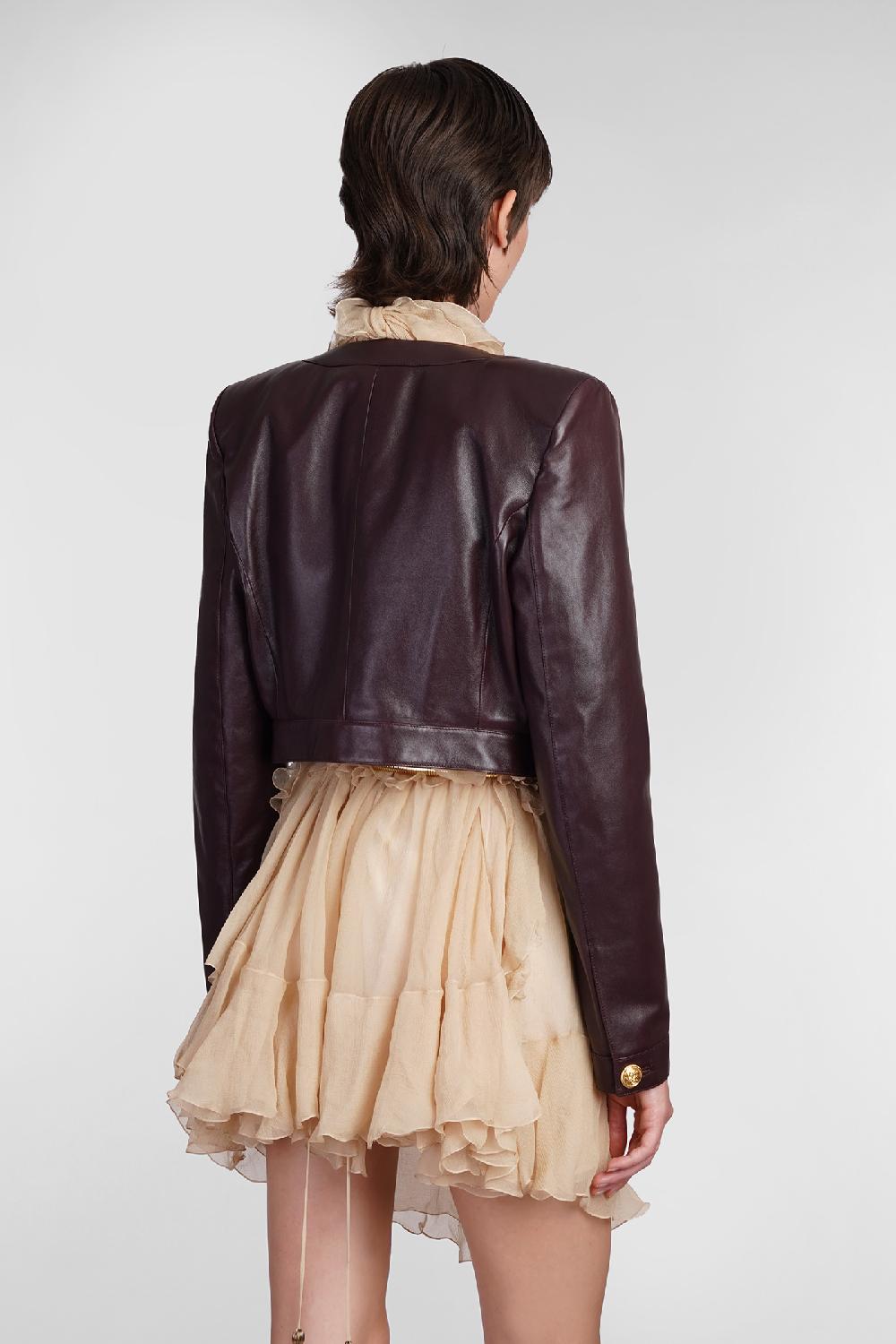 Deliberti Chloé Giacca in pelle in pelle bordeaux cod. 404213 - Deliberti The Luxury Shopping Fino Al -60%