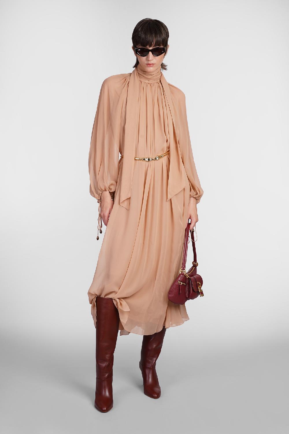 Deliberti Chloé Abito in seta rosa cod. 406245 - Deliberti The Luxury Shopping Saldi