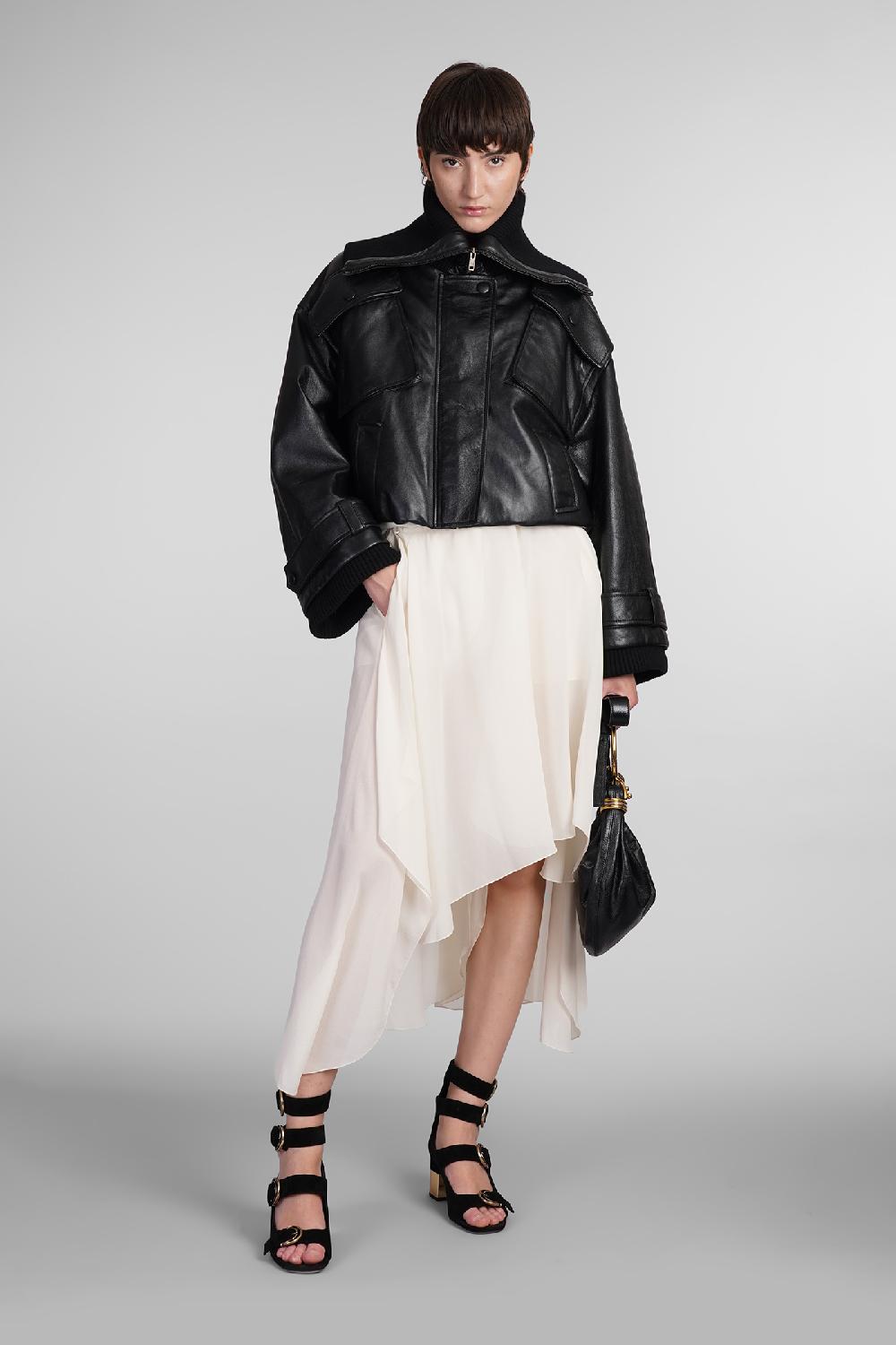 Deliberti Chloé Giacca in pelle in pelle nera cod. 404212 - Deliberti The Luxury Shopping Offerte