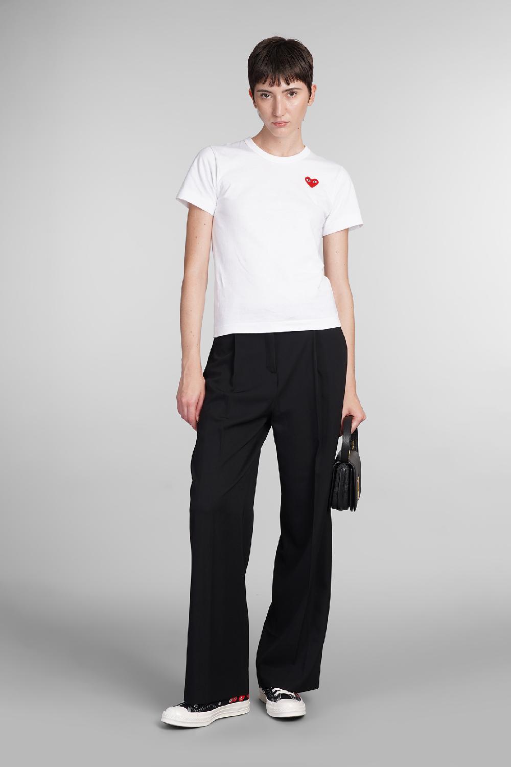Deliberti Comme des Garcons Play T-shirt in cotone bianco cod. 407060 - Deliberti The Luxury Shopping Saldi Di Fabbrica