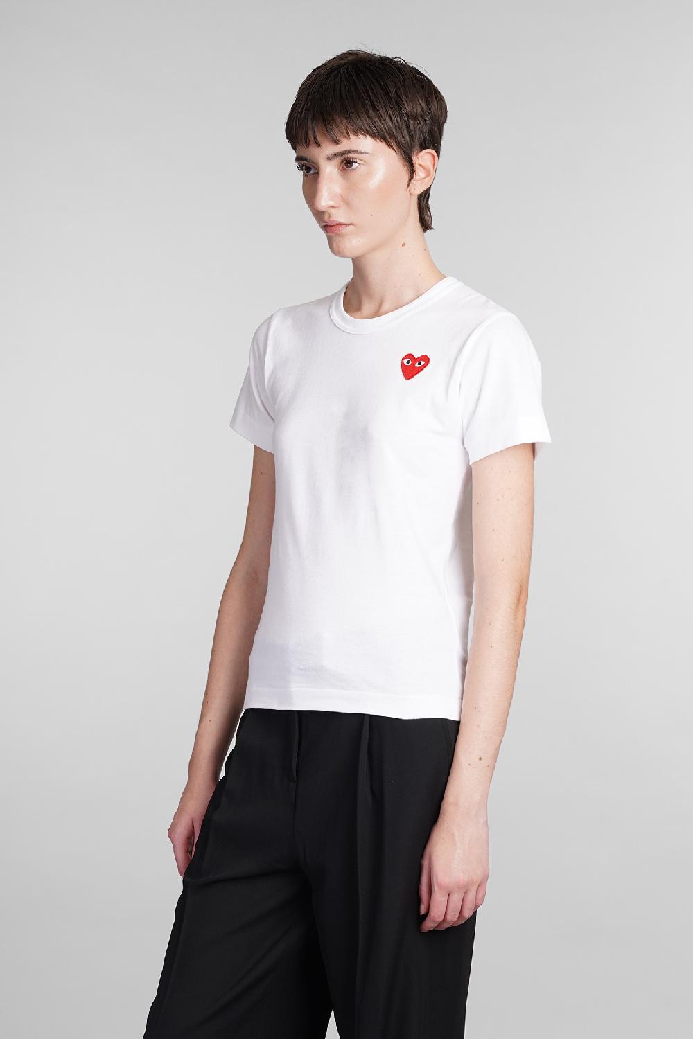 Deliberti Comme des Garcons Play T-shirt in cotone bianco cod. 407060 - Deliberti The Luxury Shopping Saldi Di Fabbrica