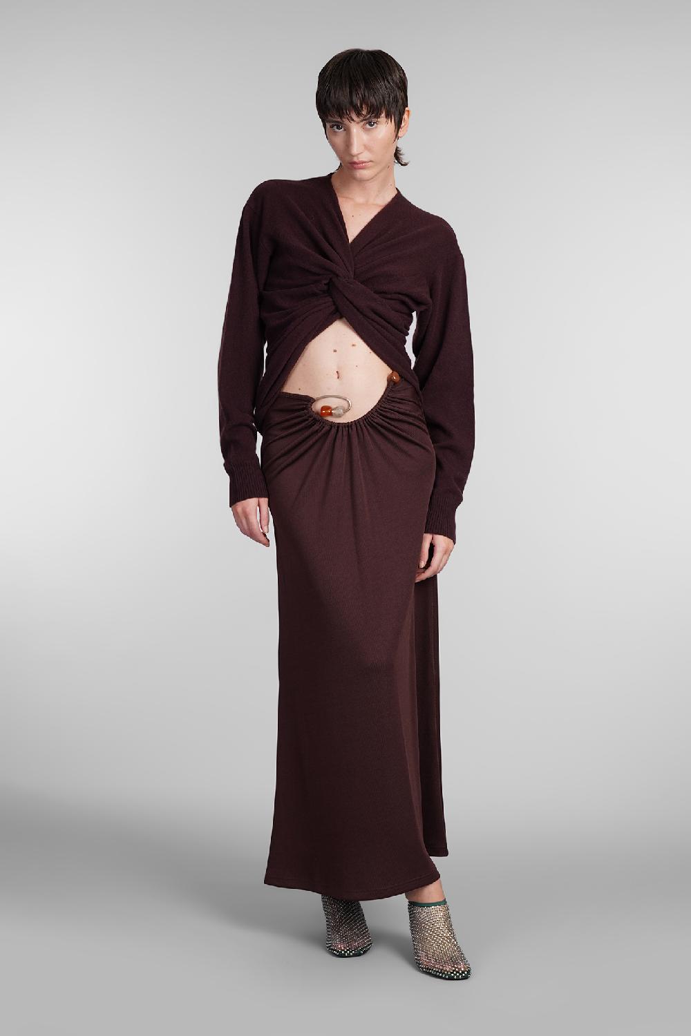 Deliberti Christopher Esber Gonna in poliestere bordeaux cod. 407680 - Deliberti The Luxury Shopping Qualità Garantita