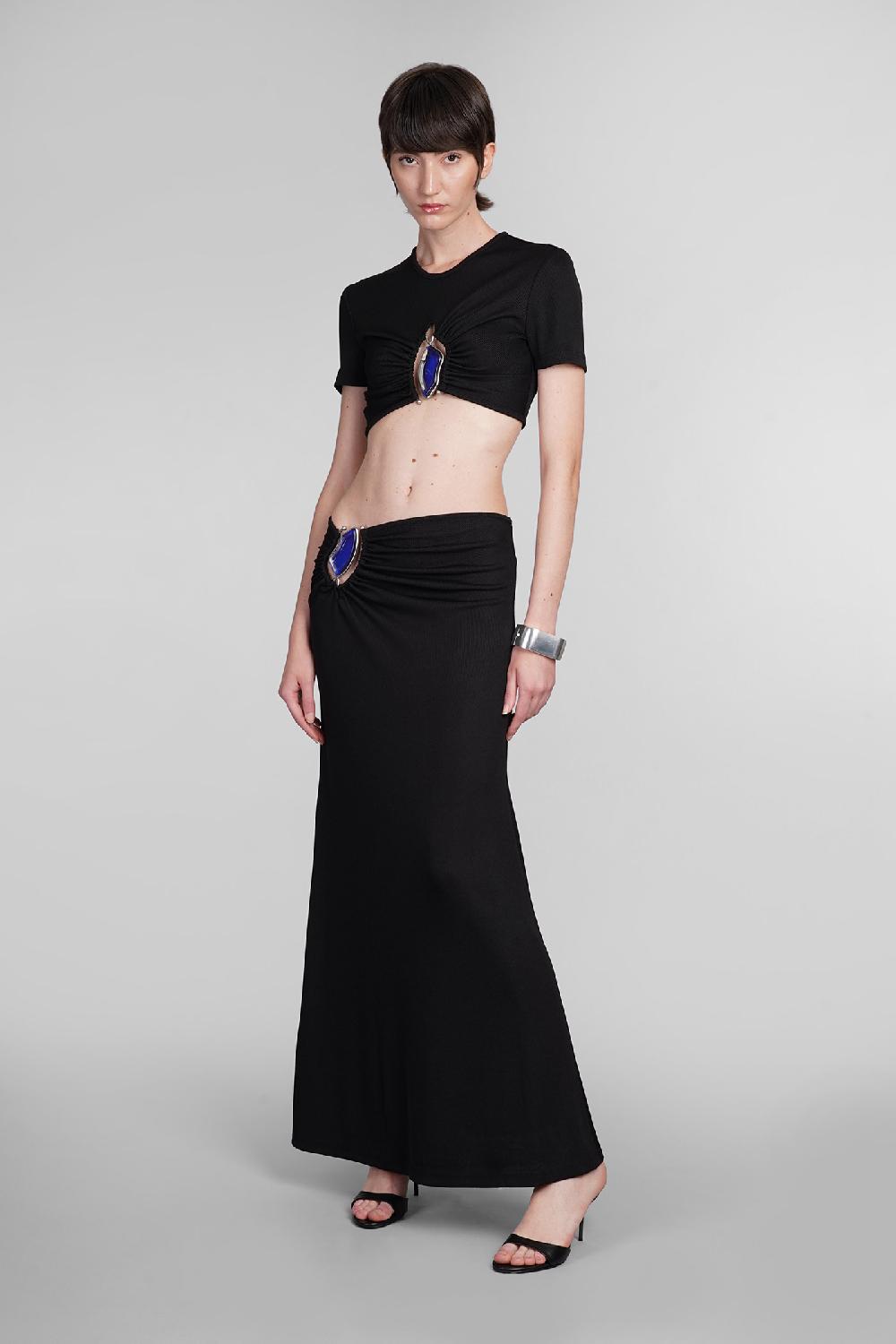 Deliberti Christopher Esber T-shirt in poliestere nero cod. 402370 - Deliberti The Luxury Shopping Outlet