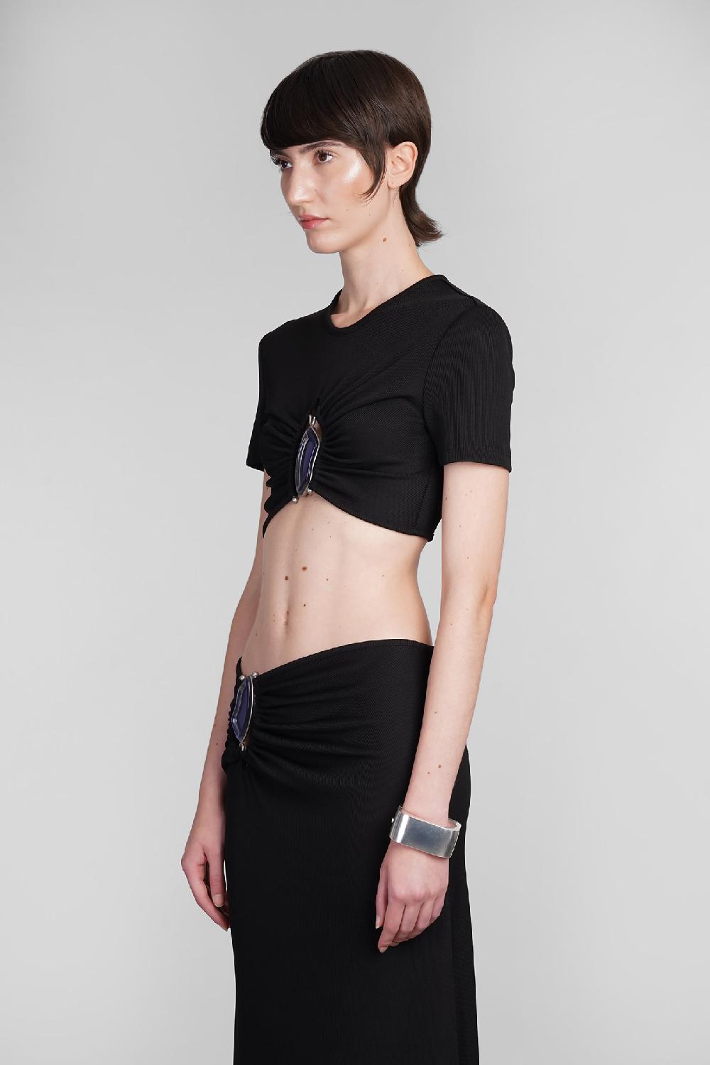 Deliberti Christopher Esber T-shirt in poliestere nero cod. 402370 - Deliberti The Luxury Shopping Outlet