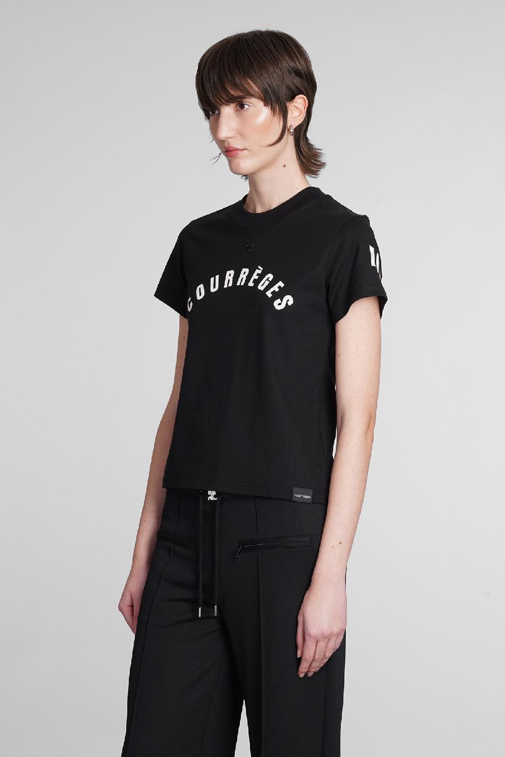Deliberti Courreges T-shirt in cotone nero cod. 398520 - Deliberti The Luxury Shopping Saldi Di Fabbrica