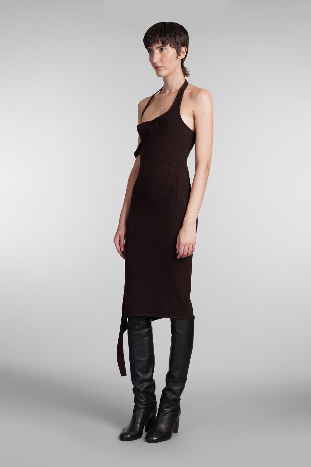 Deliberti Courreges Abito in viscosa marrone cod. 408103 - Deliberti The Luxury Shopping Negozi Online