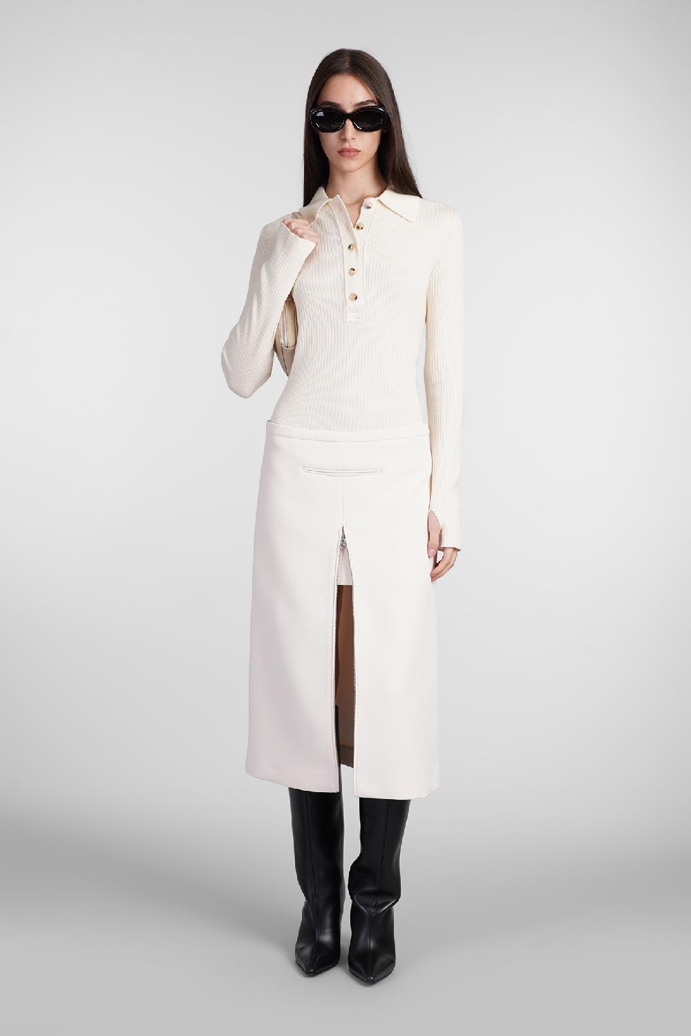 Deliberti Courreges Gonna in poliestere beige cod. 408120 - Deliberti The Luxury Shopping Convenienza