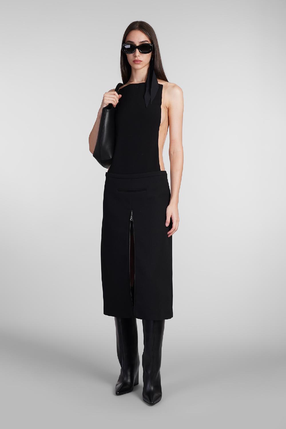 Deliberti Courreges Gonna in poliestere nero cod. 408121 - Deliberti The Luxury Shopping Novità