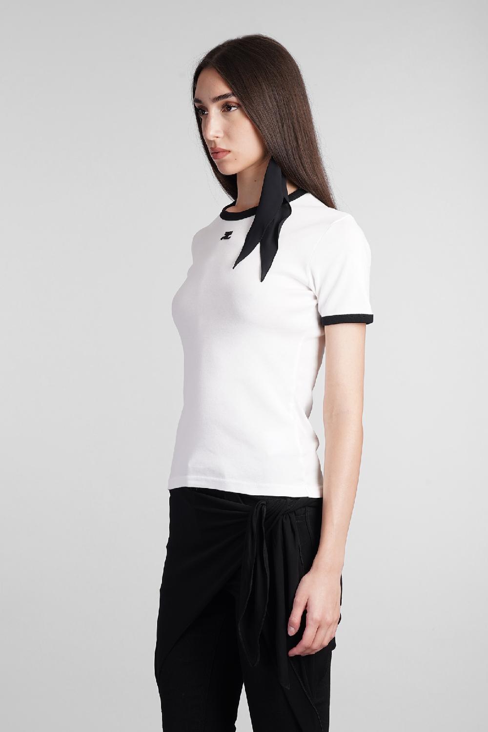 Deliberti Courreges T-shirt in cotone bianco cod. 408558 - Deliberti The Luxury Shopping Offerta