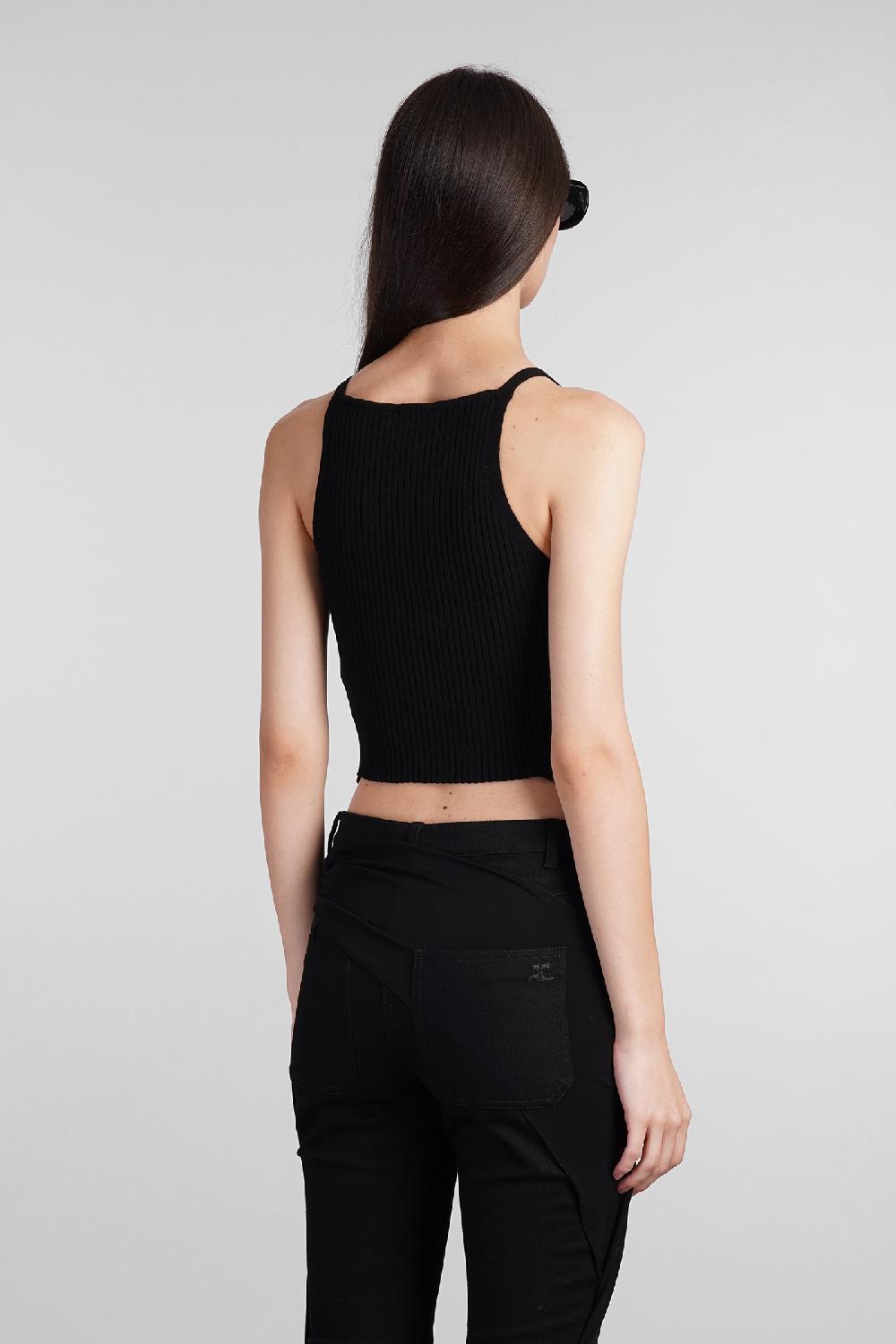 Deliberti Courreges Topwear in viscosa nera cod. 408562 - Deliberti The Luxury Shopping In Vendita