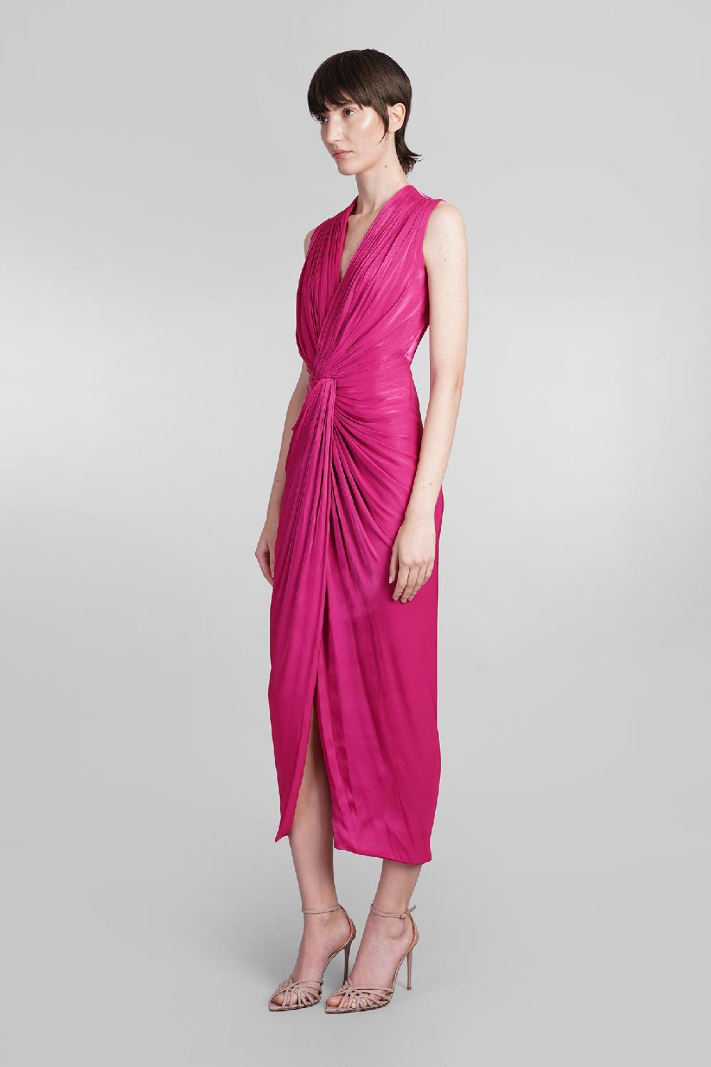 Deliberti Costarellos Abito franca in poliestere fucsia cod. 401966 - Deliberti The Luxury Shopping Vendita Calda